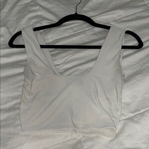 White Sleeveless Crop Top